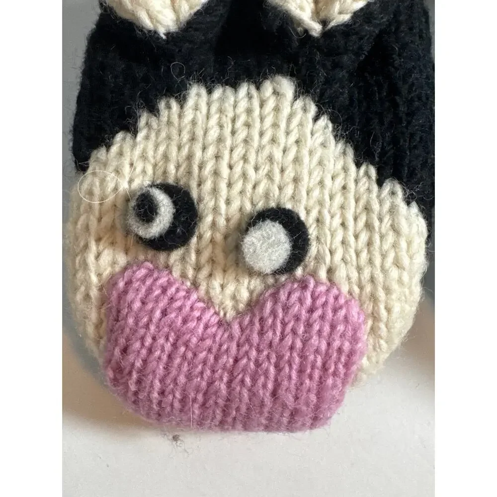 NEW Nirvanna Designs 100% Wool Hand Knit Bunny Rabbit Mittens Adult One Size